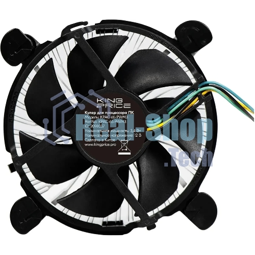 Кулер KingPrice KPAC-65-PWM3 92x92x25мм Soc-1200/1150/1151/1155 черный 4-pin 18-35dB Al 65W 140gr Ret
