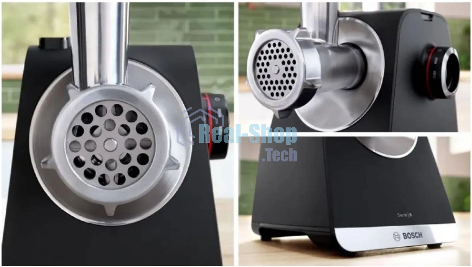 Мясорубка электрическая Bosch MFWS650B черный, 2100 Вт, 3.5 кг/мин, реверс, защита от перегрузки, насадки - 5