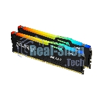 Оперативная память Kingston Fury Beast, DDR5, 64GB (2x32GB), 5600MHz, CL40, DIMM, с радиатором, RGB, черный