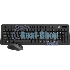 Комплект клавиатура+мышь Oklick S605 проводной, USB, 2400 DPI, чёрный