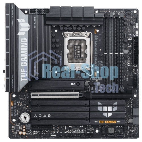 Материнская плата ASUS TUF GAMING B860M-PLUS WIFI, LGA 1851, Intel B860, 4xDDR5, 4xSATA, 3xM.2, 1xPCIe 5.0 x16, 1xPCIe x4, 1xUSB-C, 4xUSB-A 3.2 Gen 1, 2xUSB-A 3.2 Gen 2, 1xHDMI, 1xDP, 1x2.5Gb LAN, 7.1, mATX
