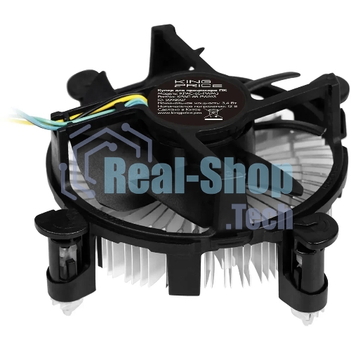 Кулер KingPrice KPAC-65-PWM3 92x92x25мм Soc-1200/1150/1151/1155 черный 4-pin 18-35dB Al 65W 140gr Ret