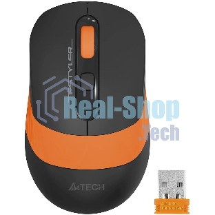 Мышь беспроводная A4Tech Fstyler FG10S черный/оранжевый, 2000 dpi, радиоканал, USB, кнопки - 4