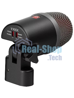 Микрофон динамический sE Electronics V KICK инструментальный, универсальный, для бас-барабанов и других источников, 20 Гц 19 кГц, суперкардиоида, комплектация: резьбовой адаптер, чехол на молнии, ветрозащита, гайка с накаткой для надежной фиксации ми