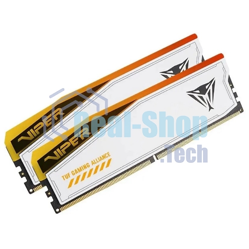 Оперативная память Patriot Viper Elite 5 TUF Gaming, DDR5, 32Gb (2x16 GB), 6000 MHz, CL36, DIMM, радиатор, RGB, белый