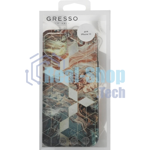 Чехол (клип-кейс) Gresso Meridian, для iPhone 13, золотистый/синий gr17aaae8888