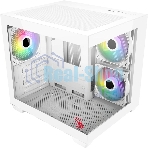 Компьютерный корпус Bloody CC-121 белый без БП mATX 7x120мм 1xUSB2.0 1xUSB3.0 audio