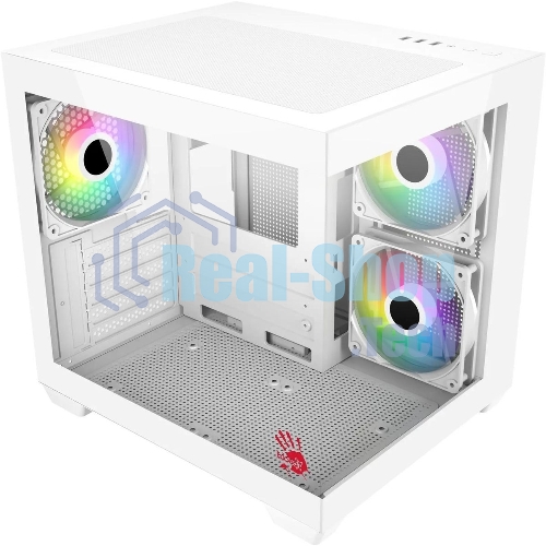 Компьютерный корпус Bloody CC-121 белый без БП mATX 7x120мм 1xUSB2.0 1xUSB3.0 audio