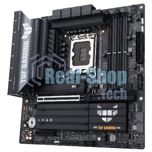 Материнская плата ASUS TUF GAMING B860M-PLUS WIFI, LGA 1851, Intel B860, 4xDDR5, 4xSATA, 3xM.2, 1xPCIe 5.0 x16, 1xPCIe x4, 1xUSB-C, 4xUSB-A 3.2 Gen 1, 2xUSB-A 3.2 Gen 2, 1xHDMI, 1xDP, 1x2.5Gb LAN, 7.1, mATX
