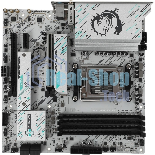 Материнская плата MSI B850M GAMING PLUS WIFI, AM5, AMD B850, 4xDDR5, 4xSATA, 2xM.2, 1xPCIe 5.0 x16, 1xPCIe 4.0 x4, 1xPCIe 3.0 x1, 1xDP, 1xHDMI, 1x5Gb LAN, Wi-Fi 7, Bluetooth 5.4, 3xUSB-C 10Gbps, 3xUSB-A 10Gbps, 3xUSB-A 5Gbps, 3x3.5 мм, 7.1, mATX