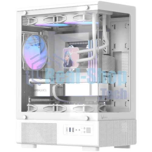 Корпус Formula Crystal Z1CM v2 белый без БП mATX 5x120мм 1xUSB3.0 audio bott PSU