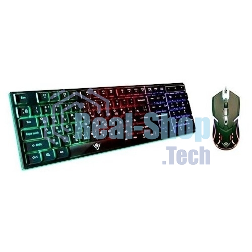 Комплект клавиатура+мышь Nakatomi KMG-2305U проводной, USB, 1600 DPI, черный
