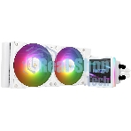 Водяное охлаждение для процессора Thermalright Grand Vision 240 (240mm, LED, White, ARGB/Fans: 2x120mm, 80.45CFM, 29.4dBA, 2150RPM/Pump height 72.5mm, 6400RPM, Rad thickness 27mm/S: 1700, 1200, 1851, 115X, 2011, 2066, AM5, AM4)