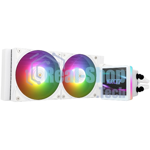 Водяное охлаждение для процессора Thermalright Grand Vision 240 (240mm, LED, White, ARGB/Fans: 2x120mm, 80.45CFM, 29.4dBA, 2150RPM/Pump height 72.5mm, 6400RPM, Rad thickness 27mm/S: 1700, 1200, 1851, 115X, 2011, 2066, AM5, AM4)