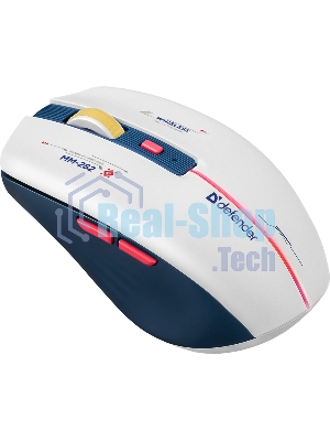 Мышь беспроводная Defender Dila MM-282 белый/синий, 1800 dpi, радиоканал, USB, кнопки - 6