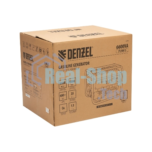 Электрогенератор бензиновый Denzel PS 80 E-3, 6.5 кВт, 85 дБ, 87 кг