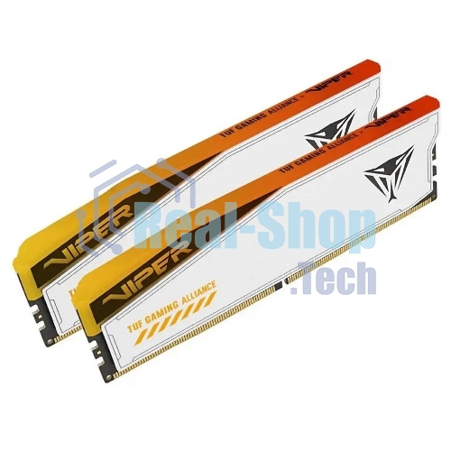 Оперативная память Patriot Viper Elite 5 TUF Gaming, DDR5, 32Gb (2x16 GB), 6000 MHz, CL36, DIMM, радиатор, RGB, белый