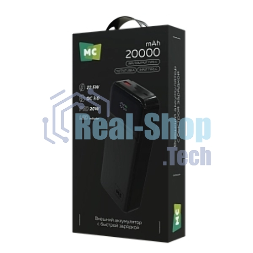 Портативный аккумулятор MORE CHOICE (4620202552778) PB29-20 20000mAh 1USB+2Type-C 3.0A 22.5W+PD20W+QC3.0, черный