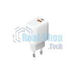 Сетевое зарядное устройство OLMIO Type-C+USB, 20W, 3A, QuickCharge3.0, PowerDelivery, белое