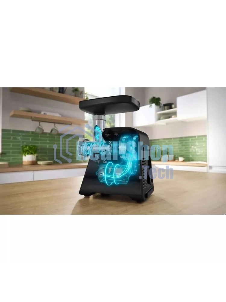 Мясорубка электрическая Bosch MFWS650B черный, 2100 Вт, 3.5 кг/мин, реверс, защита от перегрузки, насадки - 5