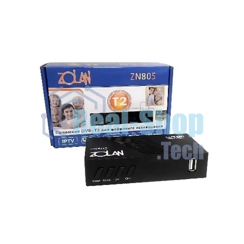 ТВ-тюнер ZOLAN ZN 805 DVB-T2/Wi-Fi/IPTV/MEGOGO/YouTube, дисплей