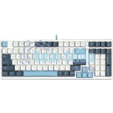 Клавиатура проводная A4Tech Fstyler FS300 (FS300 PANDA SNOWBOARDING), USB, белый/синий