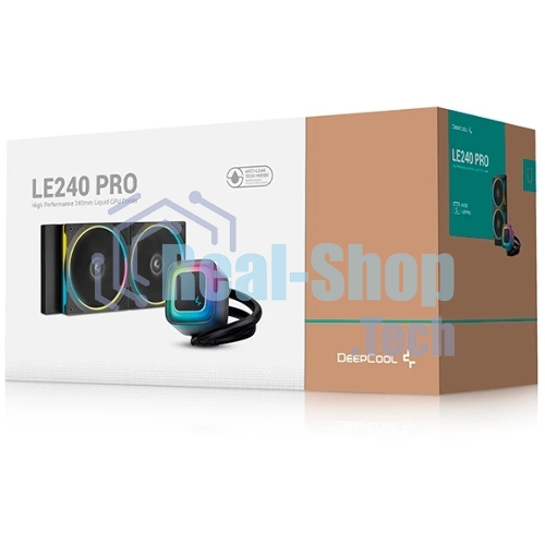 Система жидкостного охлаждения Deepcool LE240 PRO ARGb Soc-AM5/AM4/1200/1700/1851 черный 4-pin 28.2-33dB Al 280W 1347gr Ret (R-LE240PRO-BKAMMC-G-1)