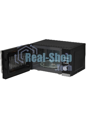Микроволновая печь Hyundai HYM-D3005 черный/стальной, 20 л, 700 Вт, переключатели - кнопки, электронный поворотный механизм
