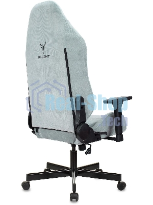 Кресло игровое Бюрократ Knight N1 Fabric серо-голубой Light-28 с подголов. крестовина металл