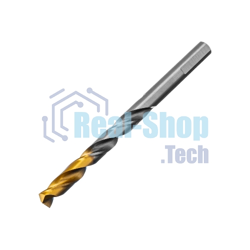 Сверло спиральное по металлу Denzel 8 x 117мм, Р6М5, Golden Tip