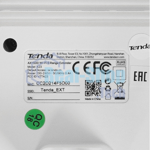 Wi-Fi усилитель сигнала Tenda Dual Band Wi-Fi 6 Range Extender