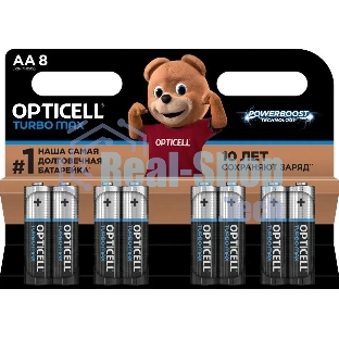 Батарея Opticell Turbo MAX LR6 AA (8шт) блистер