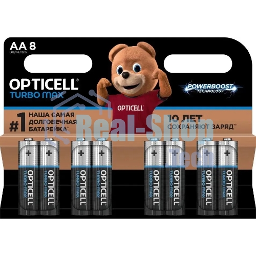 Батарея Opticell Turbo MAX LR6 AA (8шт) блистер