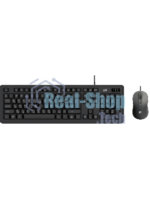 Комплект клавиатура+мышь Oklick S605 проводной, USB, 2400 DPI, чёрный