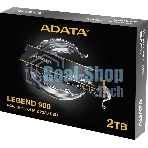 Накопитель SSD ADATA LEGEND 900, 2000Gb, PCIe 4.0 x4, 2280, NVMe, R/W 7000/5400, с радиатором