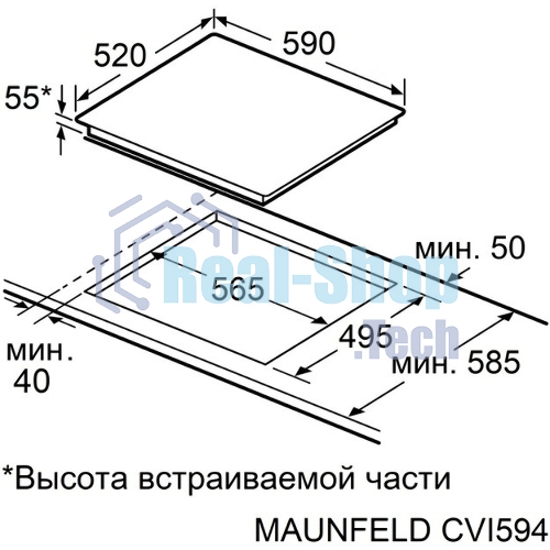 Индукционная варочная панель Maunfeld CVI594SF2BG Inverter