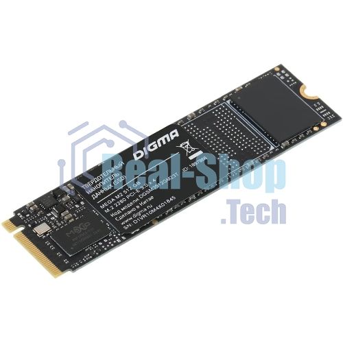 Накопитель SSD Digma Mega M2 DGSM3512GM23T, 512Gb, PCIe 3.0 x4, M.2 2280, NVMe, R/W 3300/2700