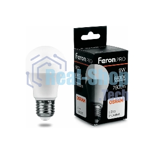 Лампа светодиодная Feron PRO LB-1009 шар E27 9W 6400K