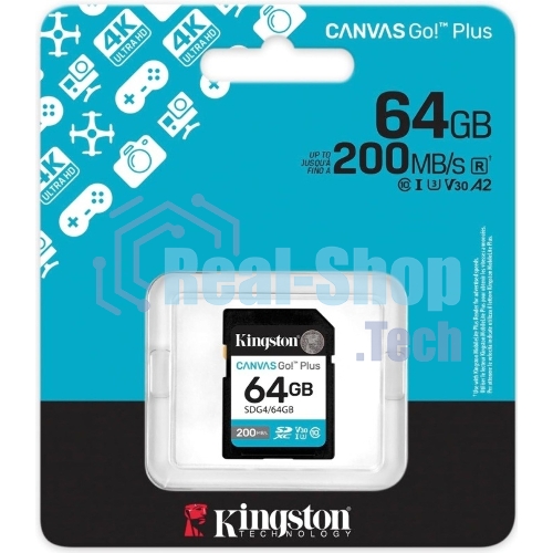 Флеш карта SDXC 64Gb Kingston SDG4/64Gb Canvas Go! Plus w/o adapter