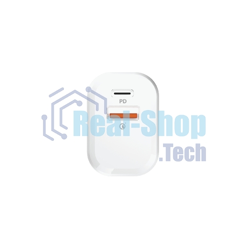 Сетевое зарядное устройство OLMIO Type-C+USB, 20W, 3A, QuickCharge3.0, PowerDelivery, белое