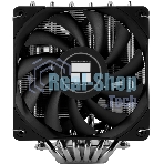 Кулер для процессора Thermalright Royal Knight 120 SE (4-pin PWM, 155мм, Ni/Cu, 6x6мм, 2x120мм, 66.17CFM/59CFM, 25.6dBA/26.1dBA, 1500RPM/1800RPM, S: 1200, 1700, 1851, 115X, AM4, AM5, silver, black)