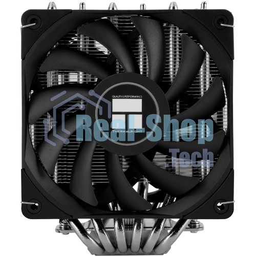 Кулер для процессора Thermalright Royal Knight 120 SE (4-pin PWM, 155мм, Ni/Cu, 6x6мм, 2x120мм, 66.17CFM/59CFM, 25.6dBA/26.1dBA, 1500RPM/1800RPM, S: 1200, 1700, 1851, 115X, AM4, AM5, silver, black)