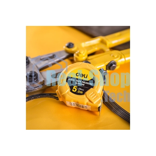 Рулетка Deli DL9025B 5мx25мм Метрическая. Корпус ударопрочный.