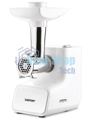 Мясорубка электрическая Zelmer ZMM3512B белый, 1500 Вт, 2.0 кг/мин, реверс, насадки - 4