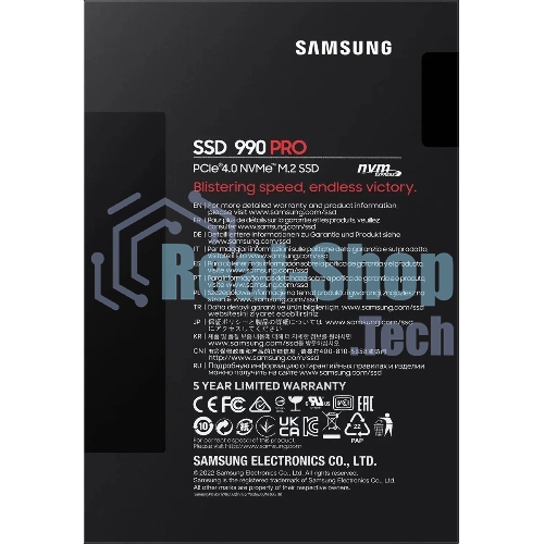 Накопитель SSD Samsung 2TB M.2 2280 990 PRO MZ-V9P2T0B/AM