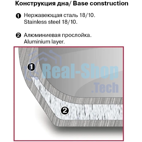 Кастрюля Rondell Calypso RDS-1672 5.8 л. d=22 см (с крышкой) сталь