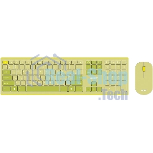 Комплект клавиатура + мышь Acer OCC205 беспроводной USB, 1200 dpi, зеленый/желтый