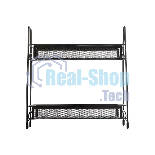 Этажерка настольная двухуровневая Mallony L’ordine Nero, 31,5*17*33 см