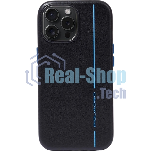 Чехол Piquadro для Apple iPhone 15 Pro Blue Square черный (AC6438B2/N)