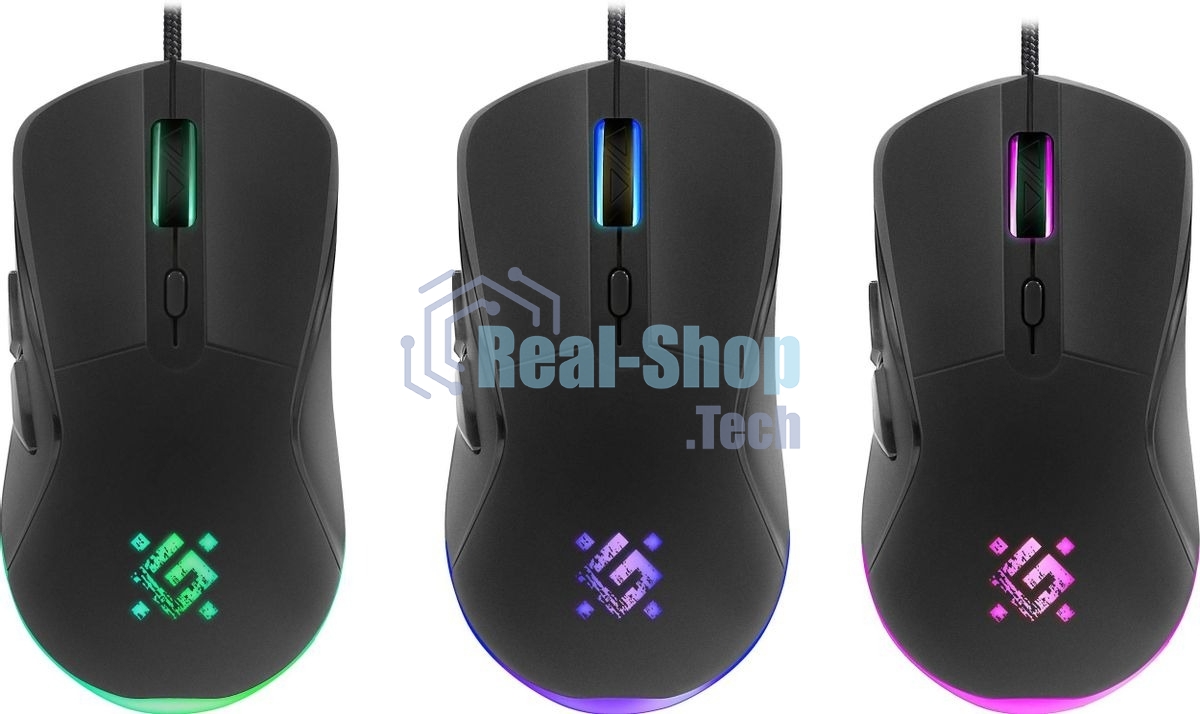Мышь проводная Defender Arga GM-049 черный, 3600 dpi, USB, кнопки - 6
